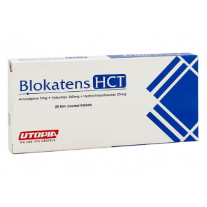 BLOKATENS HCT 5 / 160 / 25 MG ( AMLODIPINE / VALSARTAN / HYDROCHLOROTHIAZIDE ) 28 FILM-COATED TABLETS